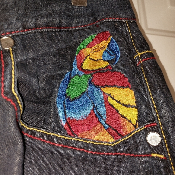 COOGI ARTSY EMBROIDERED MENS DARK WASH JEANS EUC!! - Picture 4 of 15